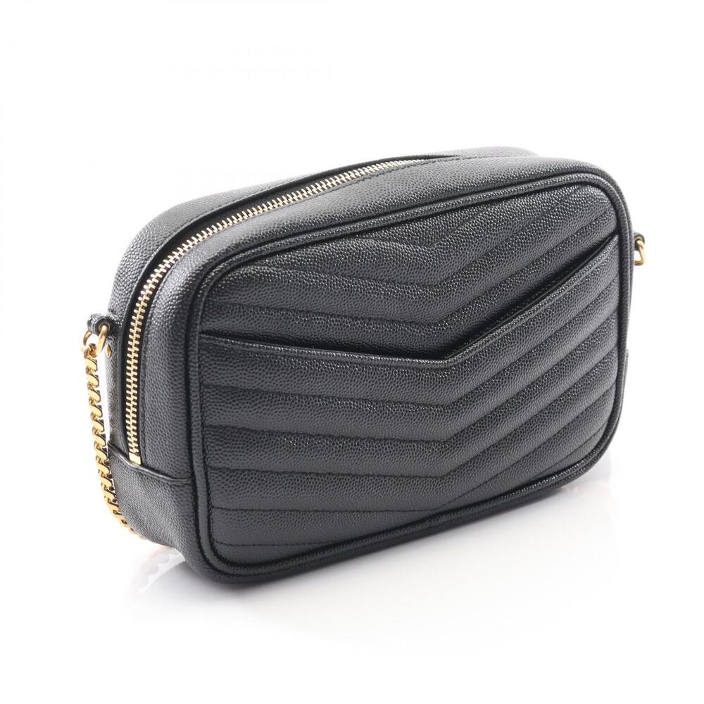 Saint Laurent Paris Black Leather Lou Shoulder Bag